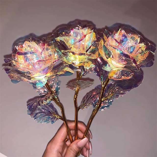 Gadgets d'Eve VALROSE™ : Rose Galaxie Colorée avec Amour